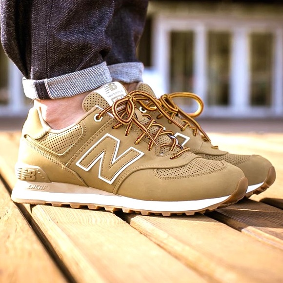 New Balance Mens 574 Tan Running 